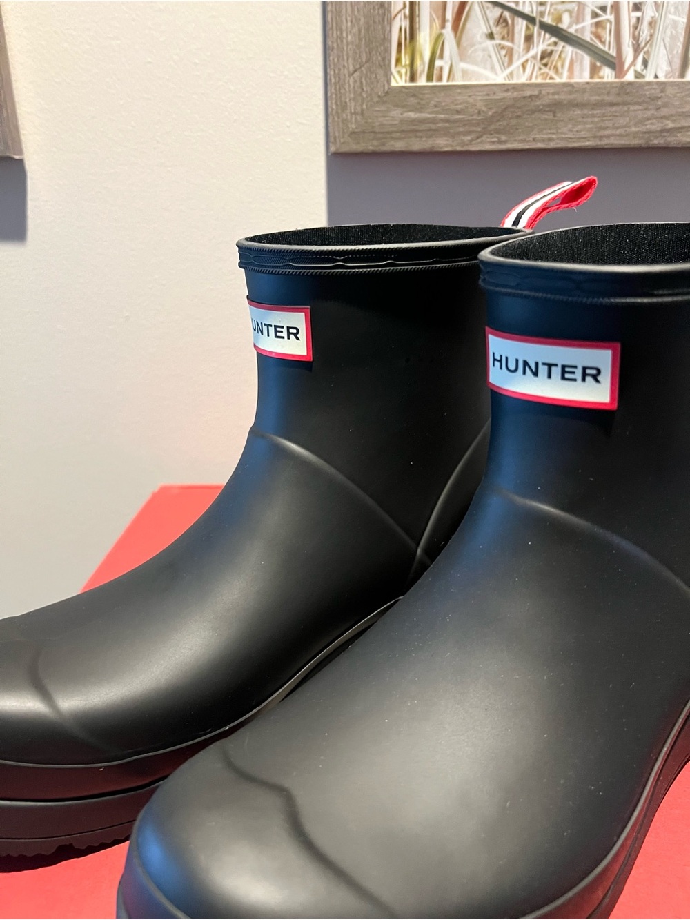 Hunter ☔️ Matte Black Short Ankle Rain Boots - Picture 2 of 13